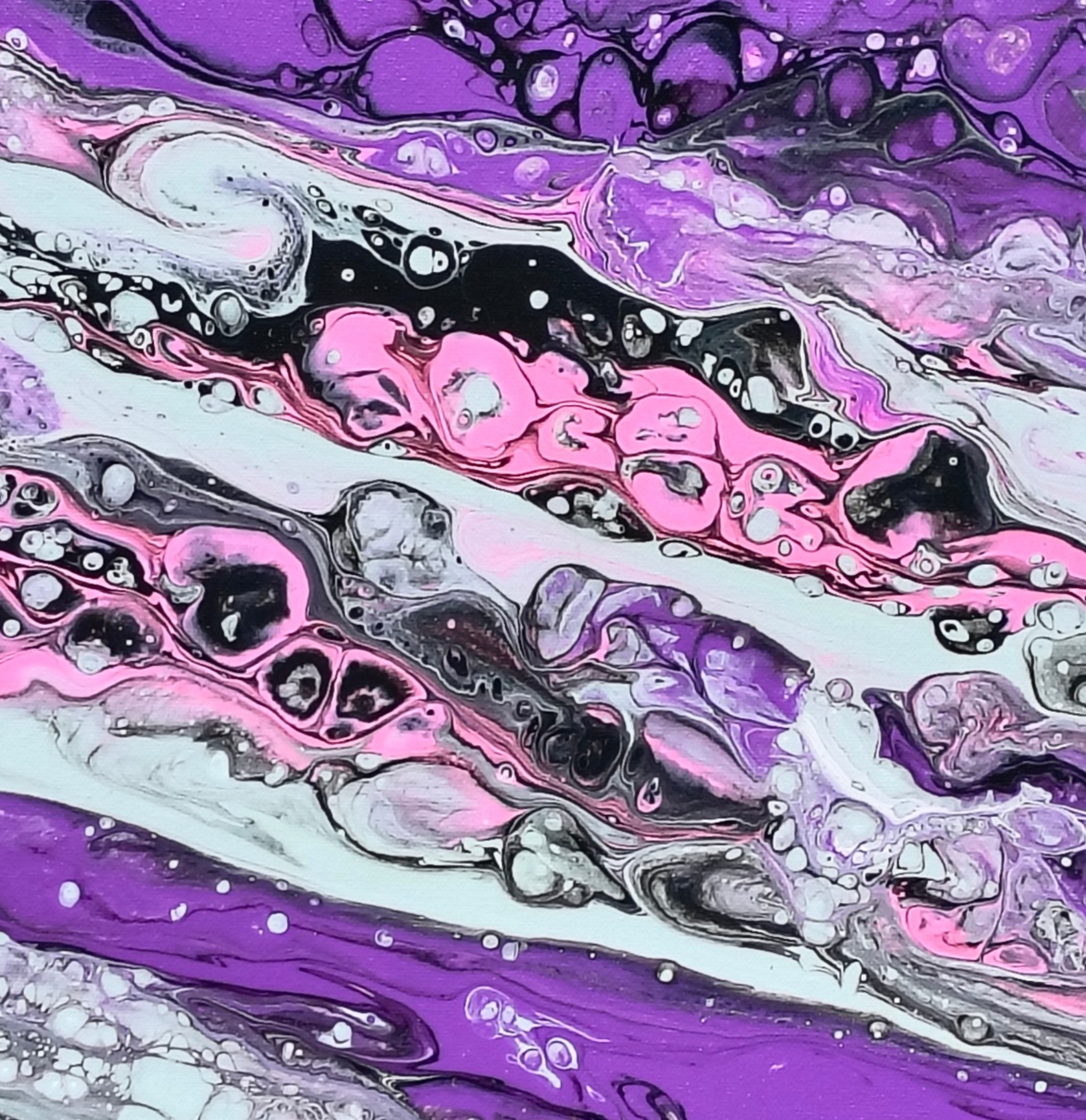 Orchid Faultline - pour painting by Chris Broussard